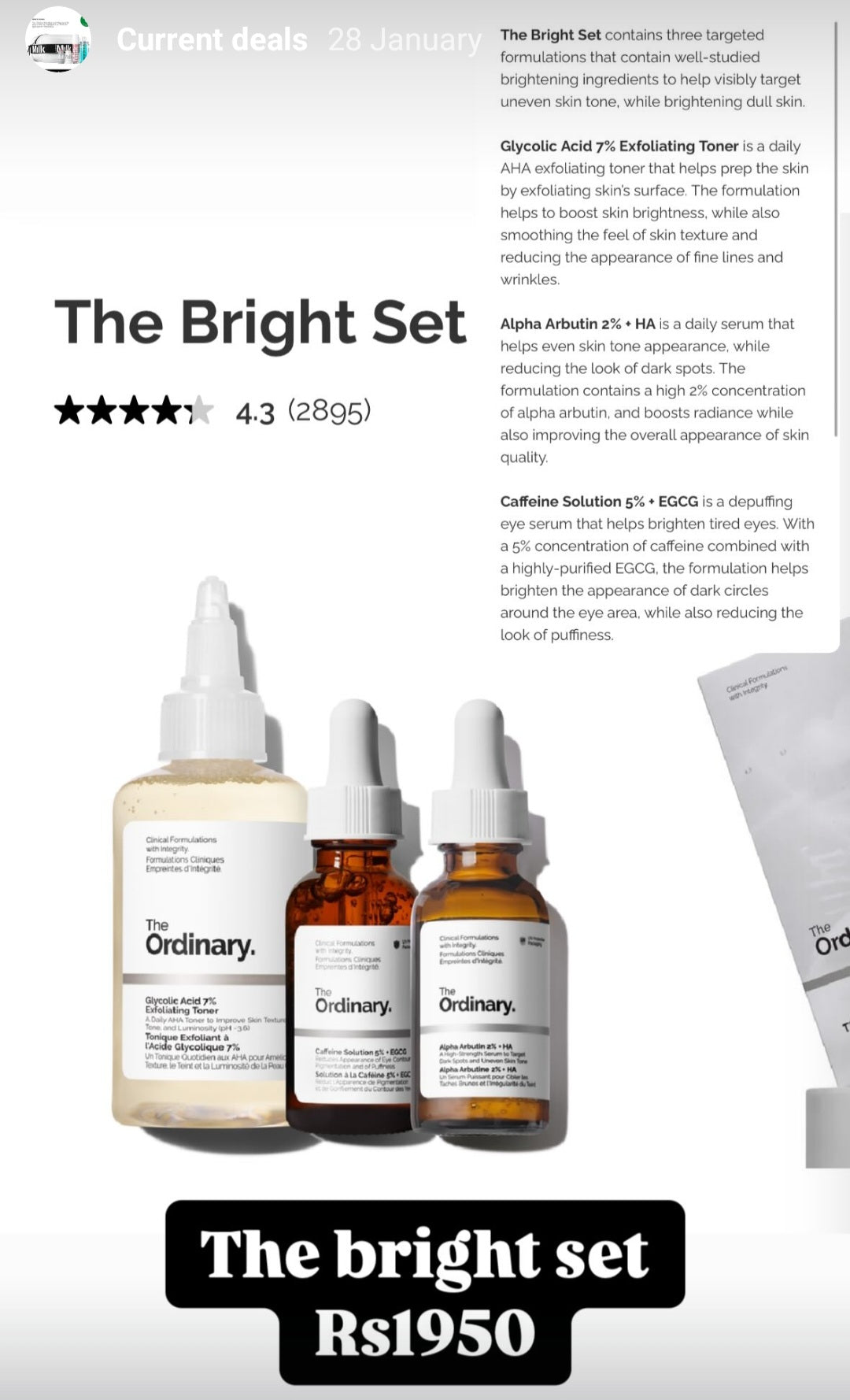 The Ordinary - Bright Set