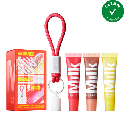 Milk Makeup - Balmade Variety Pack Electrolyte Lip Balm Trio + Keychain (Limited Edition)